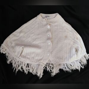 Vintage girl's knit shawl poncho sz med